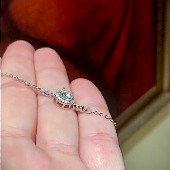 Moissanite Bracelet 1 CT Center Stone 925 Sterling Silver Platinum Plated Chain - Picture 13 of 14